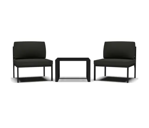 3-Daļīgs Dārza Atpūtas Mēbeļu Komplekts Ar Matračiem, Alumīnijs Vidaxl