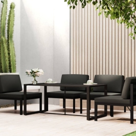 Lauko Valgomojo Stalas, Antracito, 120X60X66cm Aliuminis