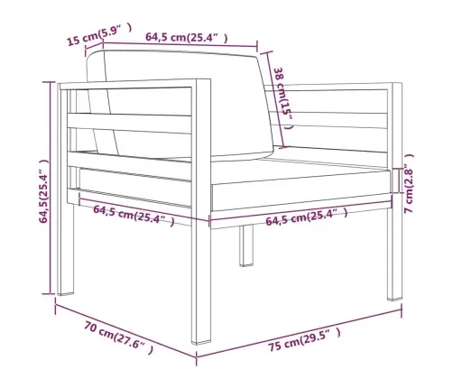 Vienvietės Sofos Su Pagalvėlėmis, 2Vnt., Antracito, Aliuminis