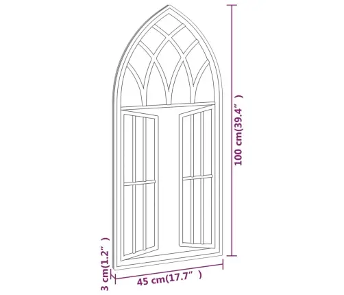 Spogulis, Melns, 100X45 Cm, Dzelzs, Izmantošanai Telpās Vidaxl