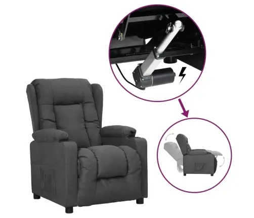 Atpūtas Krēsls, Paceļams, Tumši Pelēks Audums Vidaxl