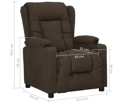 Püsti Tõusmist Toetav Tugitool, Tumepruun, Kangas