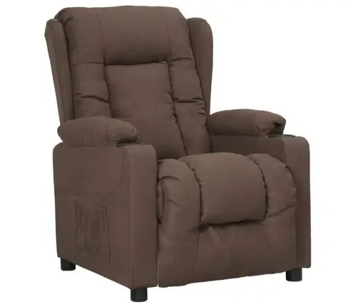 Atpūtas Krēsls, Paceļams, Pelēkbrūns Audums Vidaxl