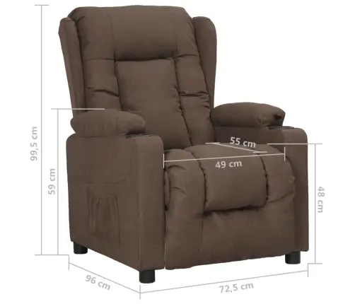 Atpūtas Krēsls, Paceļams, Pelēkbrūns Audums Vidaxl
