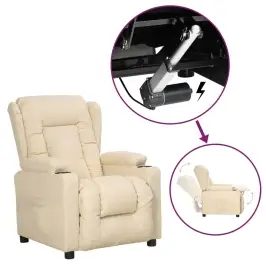 Atpūtas Krēsls, Paceļams, Krēmkrāsas Audums Vidaxl Atpūtas Krēsls, Paceļams, Krēmkrāsas Audums Vidaxl