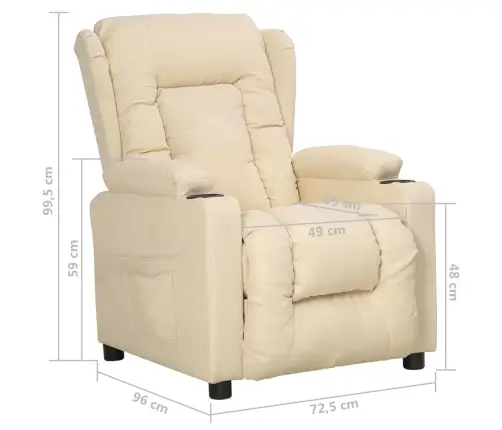 Atsistojantis Krėslas, Kreminės Spalvos, Audinys