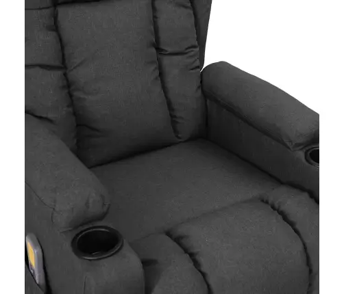 Atsistojantis Masažinis Krėslas, Tamsiai Pilkas, Audinys