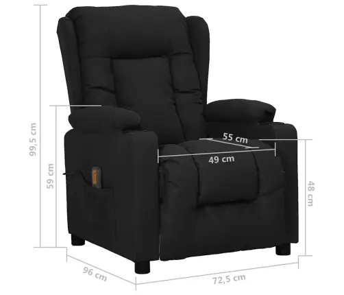 Atsistojantis Masažinis Krėslas, Juodos Spalvos, Audinys