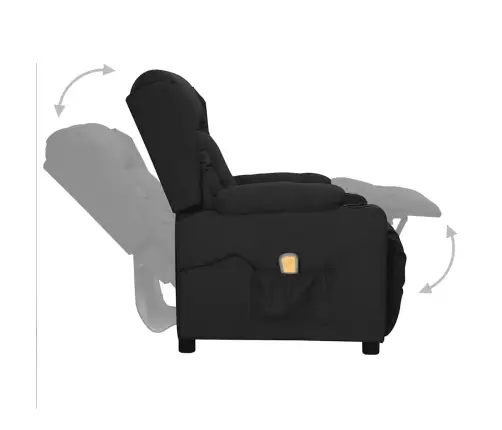 Atsistojantis Masažinis Krėslas, Juodos Spalvos, Audinys