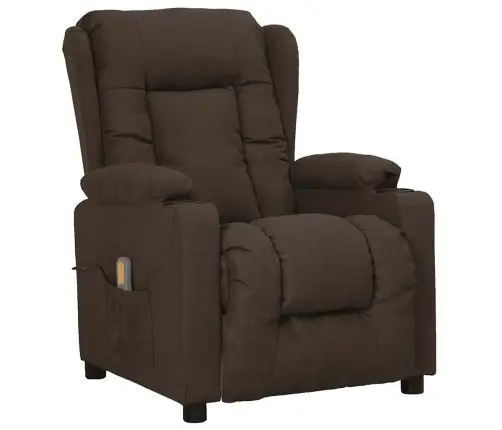 Püsti Tõusmist Toetav Massaažitool, Tumepruun, Kangas