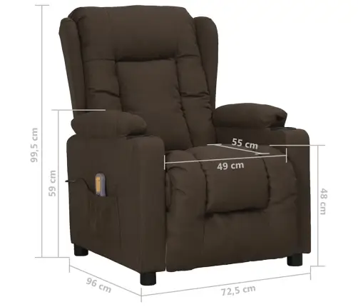 Püsti Tõusmist Toetav Massaažitool, Tumepruun, Kangas