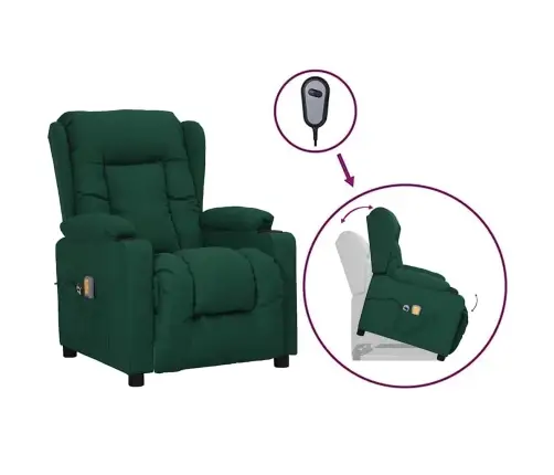 Püsti Tõusmist Toetav Massaažitool, Tumeroheline, Kangas