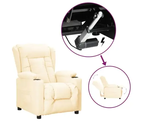 Atpūtas Krēsls, Paceļams, Krēmkrāsas Mākslīgā Āda Vidaxl