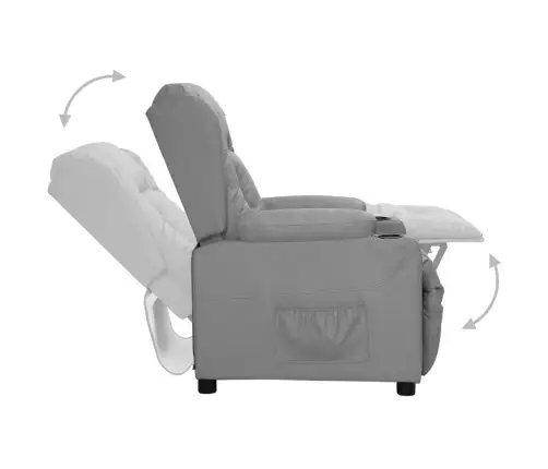 Atpūtas Krēsls, Paceļams, Pelēka Mākslīgā Āda Vidaxl Atpūtas Krēsls, Paceļams, Pelēka Mākslīgā Āda Vidaxl