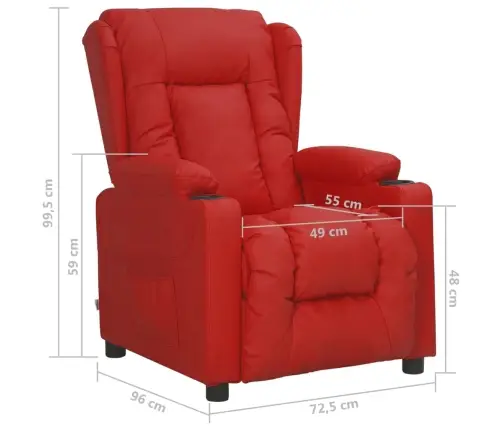 Atsistojantis Krėslas, Raudonojo Vyno Spalvos, Dirbtinė Oda