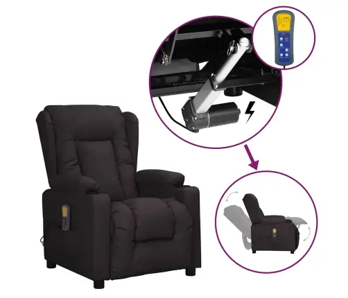 Masāžas Krēsls, Paceļams, Melna Mākslīgā Āda Vidaxl