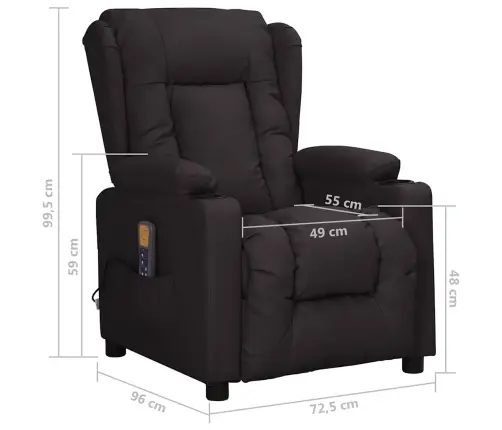 Masāžas Krēsls, Paceļams, Melna Mākslīgā Āda Vidaxl