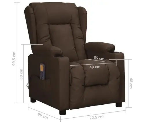 Masāžas Krēsls, Paceļams, Brūna Mākslīgā Āda Vidaxl