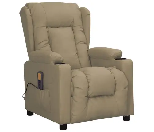 Masāžas Krēsls, Paceļams, Kapučīno Krāsas Mākslīgā Āda Vidaxl