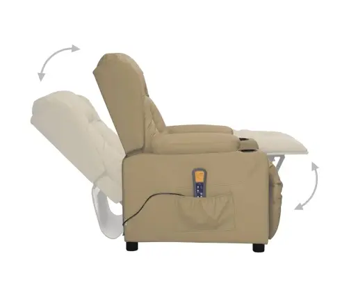 Masāžas Krēsls, Paceļams, Kapučīno Krāsas Mākslīgā Āda Vidaxl