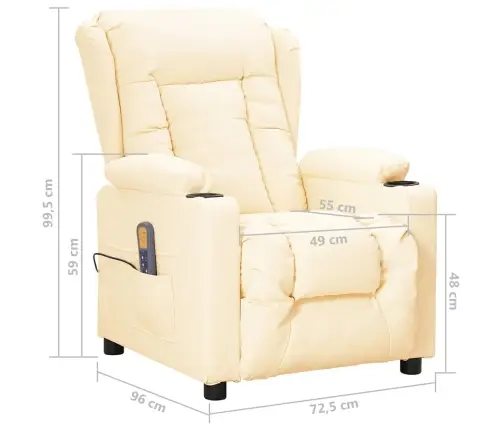 Püsti Tõusmist Toetav Massaažitool, Kreemjas, Kunstnahk