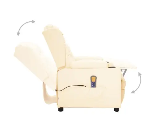 Püsti Tõusmist Toetav Massaažitool, Kreemjas, Kunstnahk