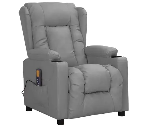 Masāžas Krēsls, Paceļams, Pelēka Mākslīgā Āda Vidaxl