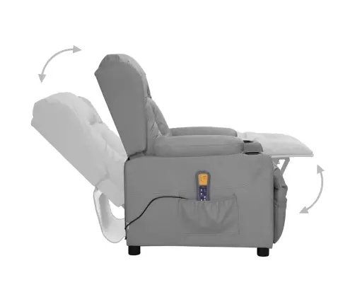 Masāžas Krēsls, Paceļams, Pelēka Mākslīgā Āda Vidaxl