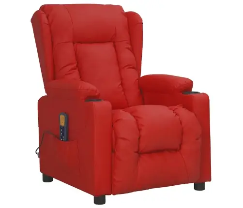 Atsistojantis Masažinis Krėslas, Raudonojo Vyno, Dirbtinė Oda