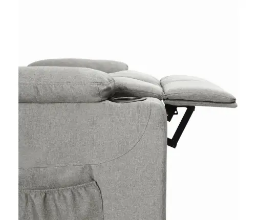 Atpūtas Krēsls, Paceļams, Gaiši Pelēks Audums Vidaxl