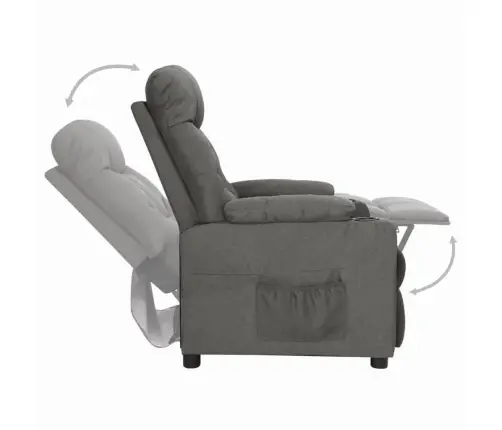 Atpūtas Krēsls, Paceļams, Tumši Pelēks Audums Vidaxl