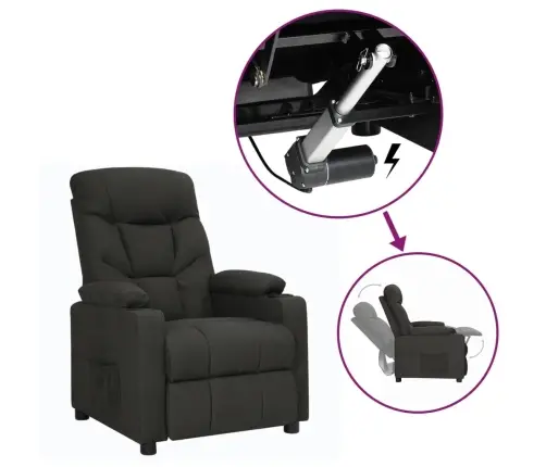 Atpūtas Krēsls, Paceļams, Melns Audums Vidaxl