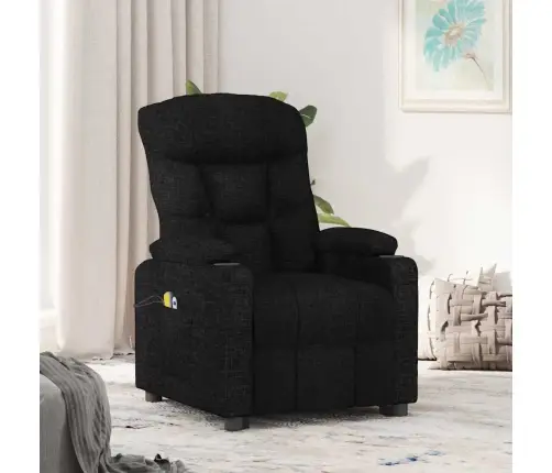 Atsistojantis Masažinis Krėslas, Juodos Spalvos, Audinys