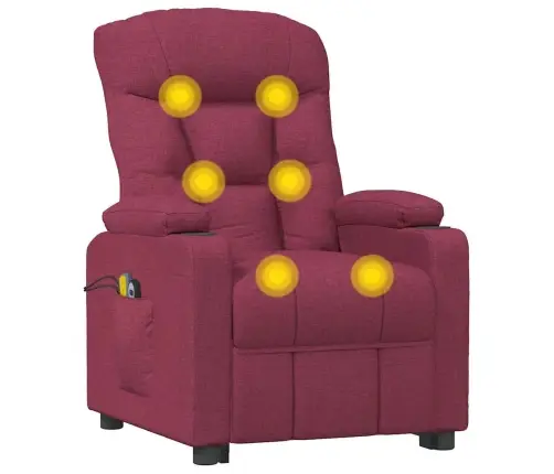 Masāžas Krēsls, Paceļams, Vīnsarkans Audums Vidaxl