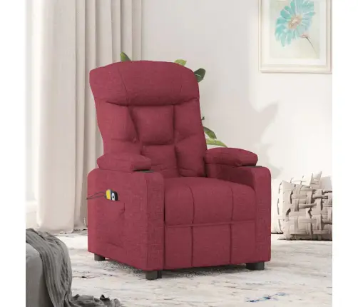 Masāžas Krēsls, Paceļams, Vīnsarkans Audums Vidaxl