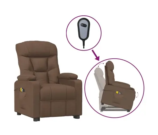 Püsti Tõusmist Toetav Massaažitool, Pruun, Kangas