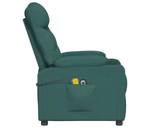 Atsistojantis Masažinis Krėslas, Tamsiai Žalias, Audinys