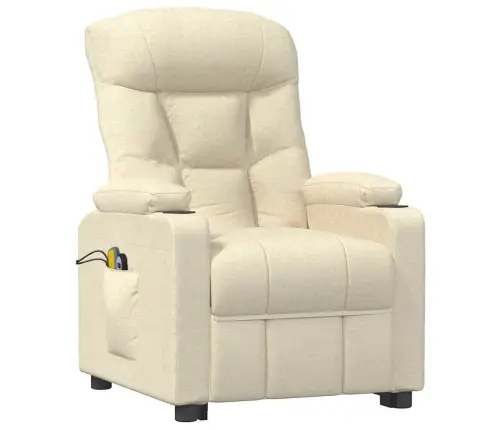 Masāžas Krēsls, Paceļams, Krēmkrāsas Audums Vidaxl