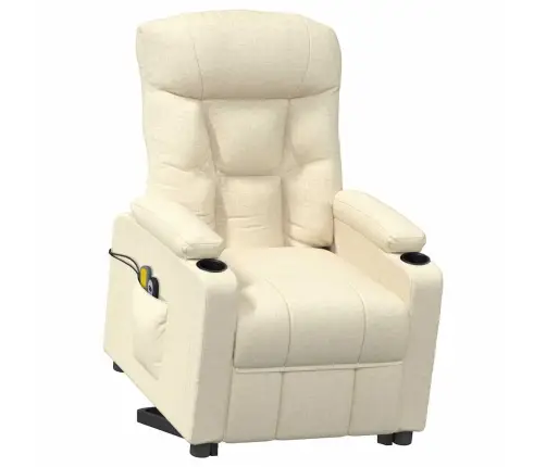 Masāžas Krēsls, Paceļams, Krēmkrāsas Audums Vidaxl