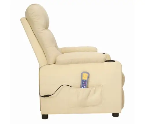 Masāžas Krēsls, Paceļams, Krēmkrāsas Audums Vidaxl