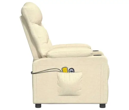 Masāžas Krēsls, Paceļams, Krēmkrāsas Audums Vidaxl