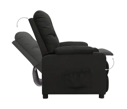 Atpūtas Krēsls, Paceļams, Melns Audums Vidaxl