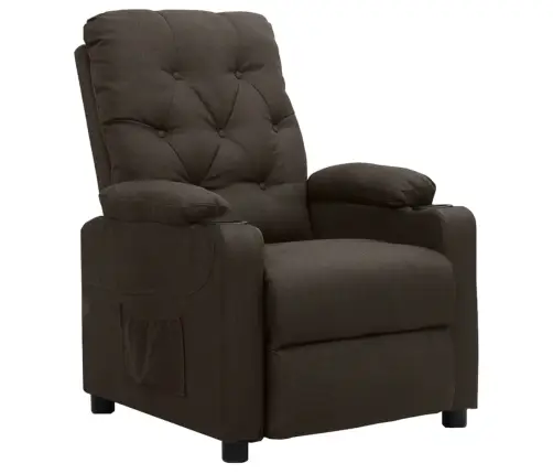 Atpūtas Krēsls, Paceļams, Tumši Brūns Audums Vidaxl