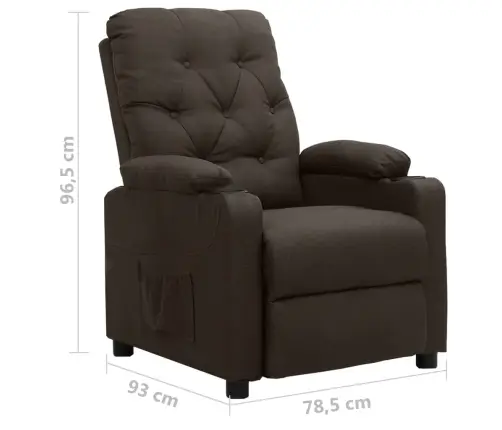 Atpūtas Krēsls, Paceļams, Tumši Brūns Audums Vidaxl