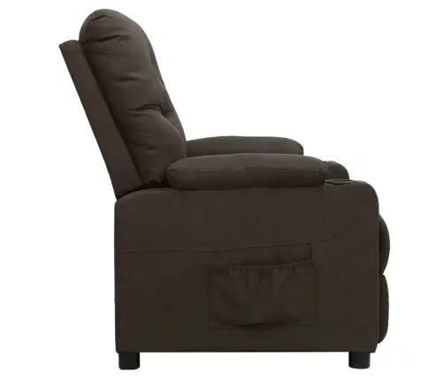 Atpūtas Krēsls, Paceļams, Tumši Brūns Audums Vidaxl