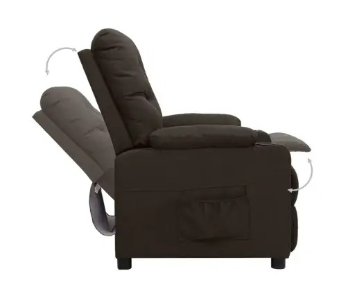 Atpūtas Krēsls, Paceļams, Tumši Brūns Audums Vidaxl