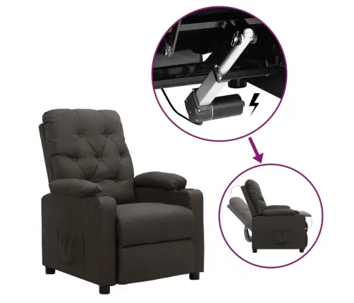 Atpūtas Krēsls, Paceļams, Pelēkbrūns Audums Vidaxl