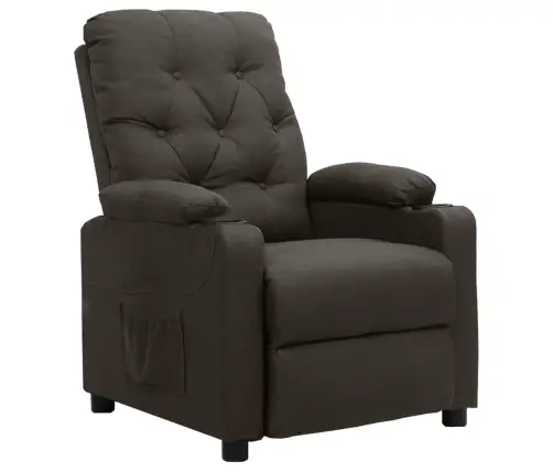 Atpūtas Krēsls, Paceļams, Pelēkbrūns Audums Vidaxl