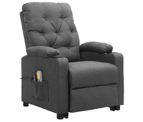 Masāžas Krēsls, Paceļams, Gaiši Pelēks Audums Vidaxl