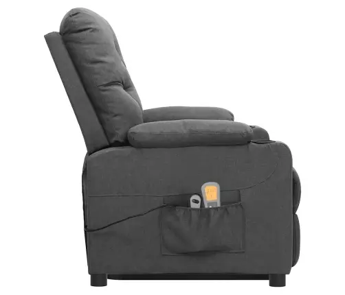 Masāžas Krēsls, Paceļams, Gaiši Pelēks Audums Vidaxl